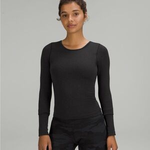 Lululemon Ebb to Street Waist-Length Long-Sleeve Shirt Size 4 Women’s Ribbed